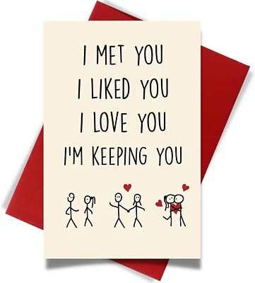 Открытки на День святого Валентина для него или нее - подарок на годовщину с красным конвертом - Изображение 1 из 4