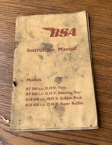 Folleto original de 1958 manual de instrucciones BSA A7 A10 - Imagen 1 de 4