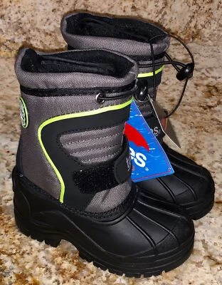 TOTES Hada Gris Negro Gamuza Lona Botas de Invierno Niño Pequeño NUEVO Niños Pequeños Talla 6 Foto 1 de 4