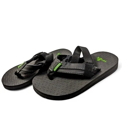 Chanclas Sanuk para niños pequeños 9-10 medianas negras con tirantes sintéticos unisex Foto 1 de 4