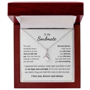 To Soulmate Necklace Gifts For Girlfriend Wife Birthday Valentines Day Christmas - Picture 1 of 18