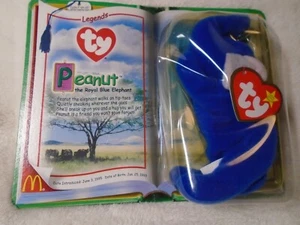 Peanut the Royal Blue Elephant Ty Tennie Beanie Baby RARE LEGENDS 2000 / 1995 - Picture 1 of 12
