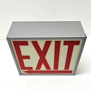 Western Lighting Metal/Glass Arrow Exit Sign Loft Industrial Steampunk 10" x 8" - Picture 1 of 10