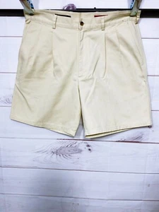 Nordstrom Mens Shorts Size 38W Yellow Pleated Front High Rise Pockets 100%Cotton - Picture 1 of 7