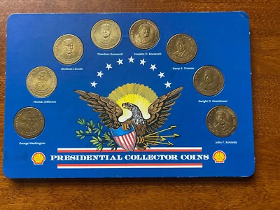 1992 Shell Presidential Collector Coin Cards - 1 Complete & 3 Incomplete - Image 1 of 4