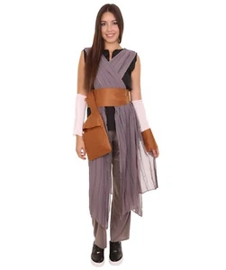 Women Star Wars 8 The Last Jedi Rey Cosplay Costume Outfit Tops Belt Cuff or Wig - Picture 1 of 20
