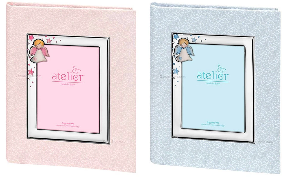 Album Fotografico Atelier Bimbo Bimba Angelo Angioletto Cornice Foto Argento - Immagine 1 di 1