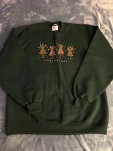 Vintage 90er Jahre Weihnachtspullover Peace on Earth Damen groß - Bild 1 von 5