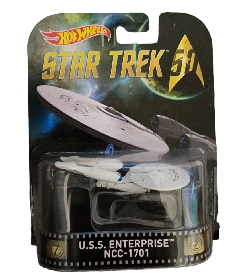 Hot Wheels-Entretenimiento Retro-2015 Star Trek 50th-USS Enterprise NCC-1701/DJF53 Foto 1 de 4
