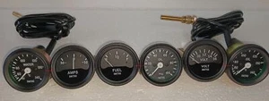 Smiths Gauges Kit Water Temp+ Oil + Fuel+ Volt +Amp +Oil Temp Black Bezel - Picture 1 of 3