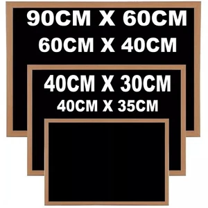 Large Black Board Wooden Framed Small Chalk Board School Office Notice Board UK - Picture 1 of 3