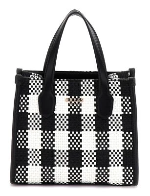 GUESS Silvana 2 Compartment Mini Tote XS Handtasche Black Multi schwarz weiß Neu - Bild 1 von 2