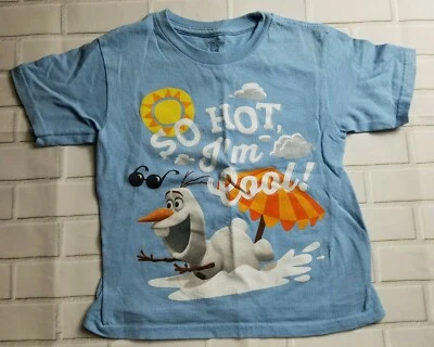 Disney Frozen Boy 4 Blue Short Sleeve So Hot Im Cool Graphic Movie T Shirt - Image 1 of 4