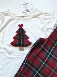 NWT Gymboree 2009 CHRISTMAS Holiday Tree Plaid Pajama 2pc SET Size XS 3 4 - Picture 1 of 3