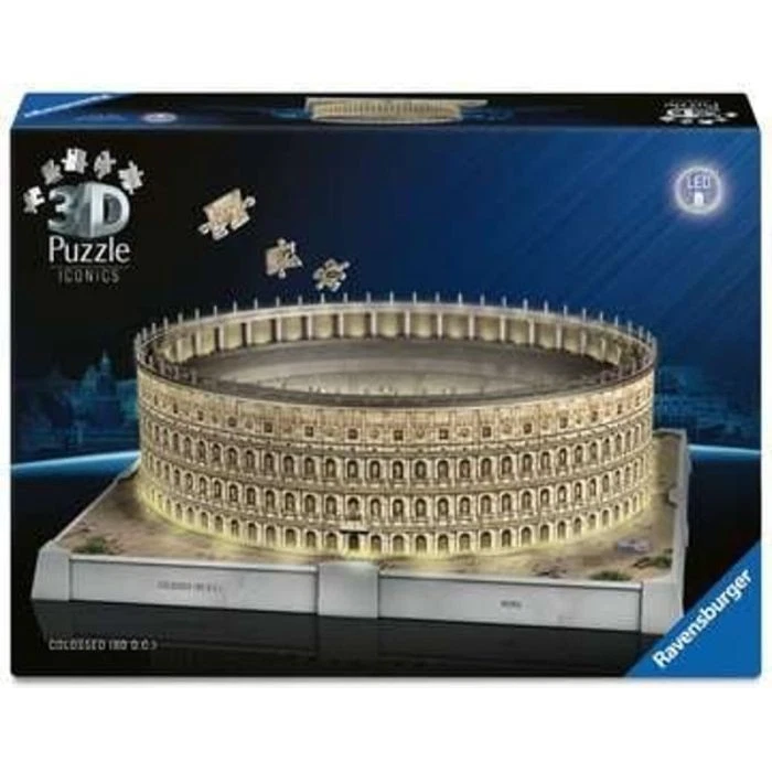 Puzzle 3D Monumenti - Colosseo con Led - 291 Pezzi - Immagine 1 di 3