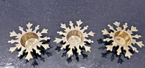 Brass Snowflake Candle Holders (Set of 3) – Used - Picture 1 of 5