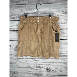 Forever 21 Plus 2X Tan Corduroy Denim Mini Skirt NEW Festival Concert Neutral - Picture 1 of 8