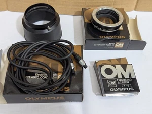 Job Lot Of Olympus Parts Accessories. Hood, Ttl Auto Cord, Screen, Extension Tub - Picture 1 of 11