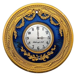 2022 Niue 1 $ Faberge Blue Tischuhr 1 Oz Silber PP - NEUWERTIG FRISCH VERPACKT! - Bild 1 von 7