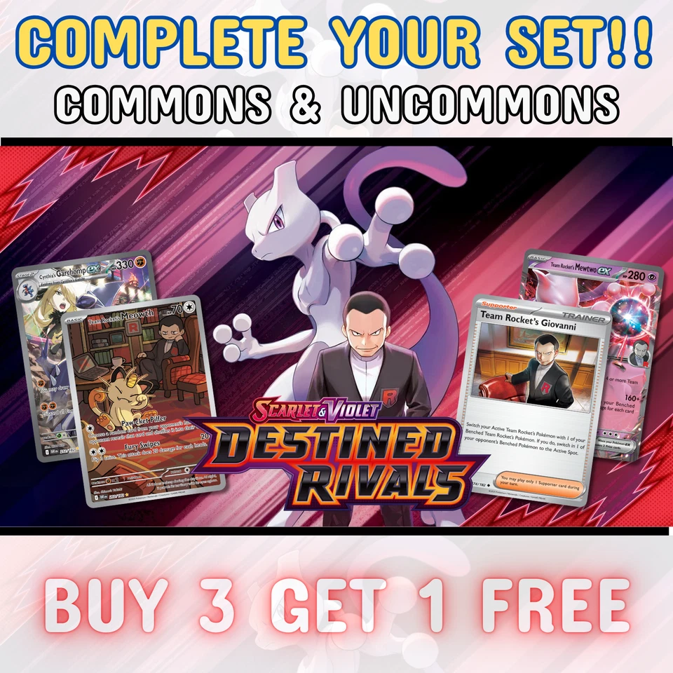 Destined Rivals 2025 Pokémon TCG Singles –Common/Uncommon – Choose Your Card! - Image 1 of 1