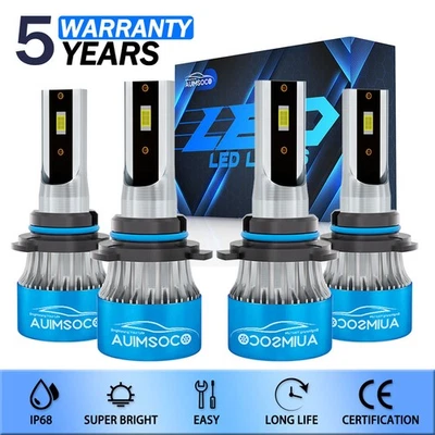 For Acura EL 2004-2005 White LED Headlights Bulb High Low Beam Extremely Bright - Изображение 1 из 4