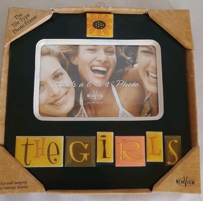  “The Girls” Picture Frame Horizontal 4x6 Tile Wood New View - Image 1 of 4