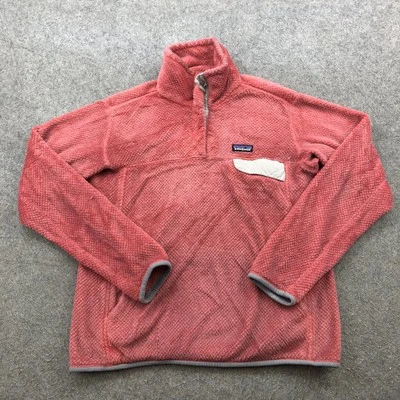 Patagonia Pullover Womens Medium Pink Quarter Zip Fleece Sweater Outdoors Warm - Image 1 of 4