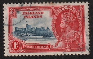 Islas Malvinas 1935 1d "Doble asta de bandera" defecto SG139e, gato usado 400 £- - Imagen 1 de 1