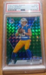 Justin Herbert Green Mosaic RC PSA 10 - Picture 1 of 2