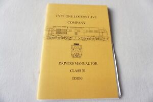 1999 Class 31 D5830 Locomotive Train Crew Railway Drivers Manual Book Type One
