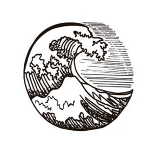 temporary tattoo - Set of two wrist size Wave (approx. 1.5" each) - Picture 1 of 1