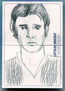 Folleto de bocetos 2015 Topps Star Wars ilustrado Adrianna Vanderstelt Han Solo - Imagen 1 de 2