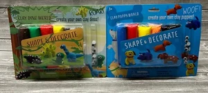 New-2 Clay Packs (Create, Shape & Decorate) your own Dino World & Puppies - Picture 1 of 5
