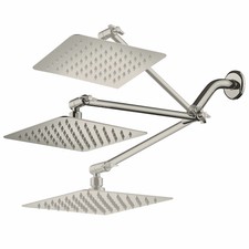 HotelSpa 8-inch Stainless Steel Square Rainfall Shower Head with Extension Arm