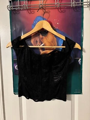 Top bustier Shirley of Hollywood para mujer sobre busto M negro encaje gancho y ojo nuevo Foto 1 de 4