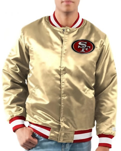 NFL Letterman San Francisco 49ers Satin Varsity Jacket full-snap Embroidery logo