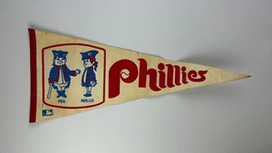 Vintage Philadelphia Phillies - 1970's - Pennant - Phil & Phyllis 30x11.5 - Picture 1 of 2