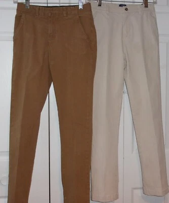 2 pares de calças cáqui masculinas tamanho 14 Izod & J cáqui com cintura ajustável - Imagem 1 de 4