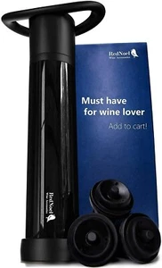 Wine Vacuum Bottle Preserver Saver Wine Sealer Kit w/ 3 Vacuum Reusable Stoppers - Picture 1 of 7