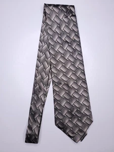 J Ferrar Mens Formal Necktie 58"Lx4"W Gray/Beige Neck Tie - Picture 1 of 4