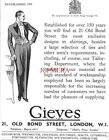 Gieves Old Bond St. Men's Tailors Advert Small Vintage 1939 Print Ad 162/150