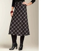 $160 TALBOTS WOOL HIGHLAND PLAID LONG SKIRT 22WP 22W Petite 3XP 3X (G437) - Picture 1 of 8