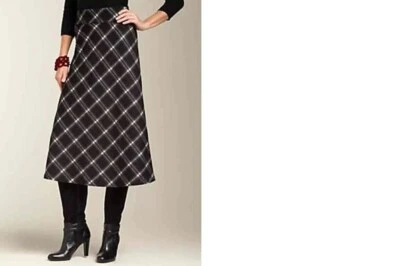 $160 TALBOTS WOOL HIGHLAND PLAID LONG SKIRT 22WP 22W Petite 3XP 3X (G437) - Image 1 of 4