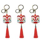 3 Pc Chinese Fortune Key Ring Lion Keychain Cute