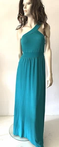 NEW C&C California Green L Jersey Tie Waist Long Dress $118 New - Picture 1 of 5