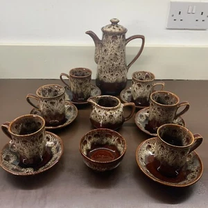 Vintage Fosters Studio Cornish Pottery Coffee Set x 15 Pieces - Picture 1 of 9