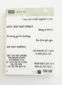 Stampin Up Here For You Sympathy, Sickness Stamp Set (mai usato) Cling Rubber - Foto 1 di 2