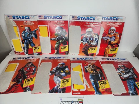 1986 STARCOM LOT  of 17 (8 Unpunched) FIGURE CARD BACKS COLECO VTG Cover