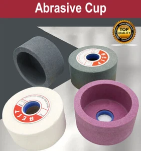 63 mm Keramik Schleifscheibe weiß/rot Korund Topf Schleifwerkzeug 46/60 Körnung - Bild 1 von 10