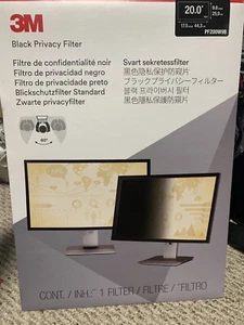 3M Black Privacy Filter (20" Widescreen Monitor Desktop) New - Picture 1 of 2